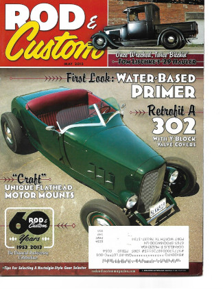 ROD & CUSTOM 2013 MAY - FLATHEAD MOUNTS, 302 GET Y-BLOCK VALVE COVERS, PRIMERS